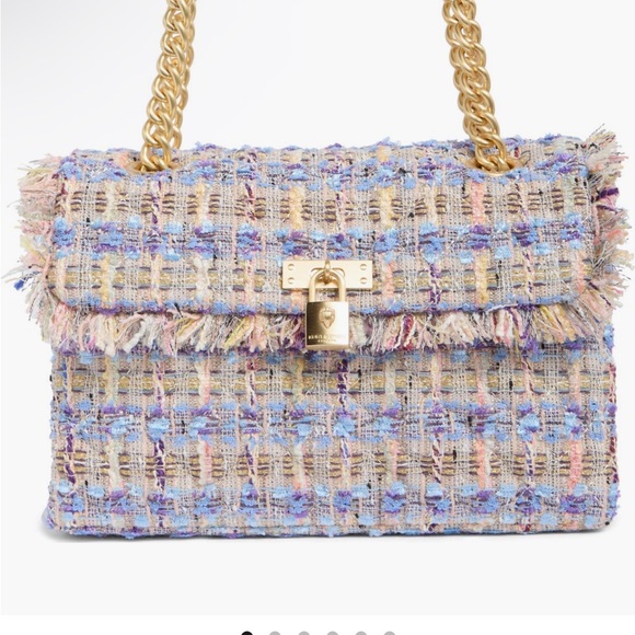 Kurt Geiger Handbags - Kurt Geiger MEDIUM Tweed Chain Shoulder Bag –Gold Hardware-NWT 8”x10”